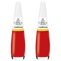 Esmalte Vermelho Impala Madonna Cremosa 2u 7,5ml Cor da Moda