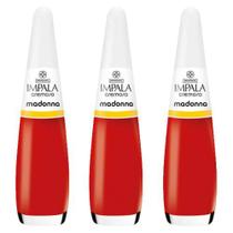 Esmalte Vermelho Impala Madonna Cremosa 3u 7,5ml Cor da Moda