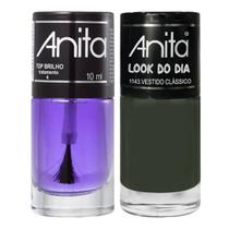 Esmalte Vestido Clássico Coleção Look do Dia + Top Brilho 10ml Anita