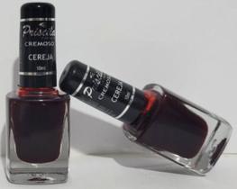Esmaltes priscila cereja cor em dobro 2 unidades r 8,60 cada fixação e secagem rápida