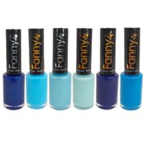 Esmaltes tons de azul Fanny céu e mar 6 unidades lançamento