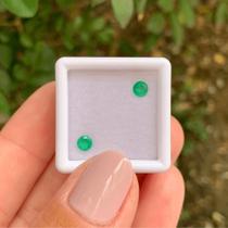 Esmeralda Brilhante ø3,8mm Par 0,40ct