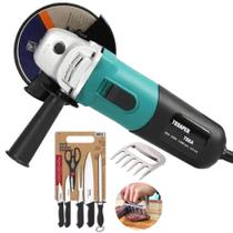 Esmerilhadeira 4.1/2 820w Tssaper Com Garra De Urso E Kit Churrasco