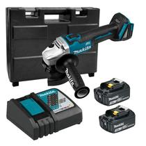 Esmerilhadeira 5 pol 18v DGA504z BL + Carregador DC18RC Bivolt + 2 bat 3ah - Makita Esmerilhadeira 5 pol 18v DGA504z BL + Carregador DC18RC Bivolt + 2 bat 3ah - Makita