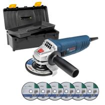Esmerilhadeira Ang Gws 850 115mm Bosch + Discos e Caixa ferr Esmerilhadeira Ang Gws 850 115mm Bosch + Discos e Caixa ferr