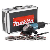 Esmerilhadeira Angular 115Mm Industrial 840W Chave Punho 5 Discos Maleta 9557HPGX2 127V Makita Esmerilhadeira Angular 115Mm Industrial 840W Chave Punho 5 Discos Maleta 9557HPGX2 127V Makita