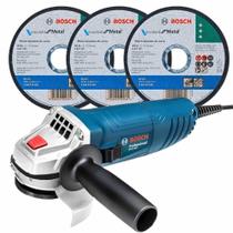 Esmerilhadeira Angular 4.1/2 POL 850W GWS850 com 3 Discos 4.1/2 POL BOSCH Esmerilhadeira Angular 4.1/2 POL 850W GWS850 com 3 Discos 4.1/2 POL BOSCH