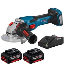 Esmerilhadeira Angular 4.1/2POL 18V GWS 18V-15C com 2 Baterias e Carregador Bivolt BOSCH