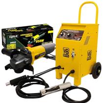 Esmerilhadeira Angular 4,1/2POL 850W EV850 127V EVALD com Repuxadeira Elétrica 60HZ 2200E 220V V8