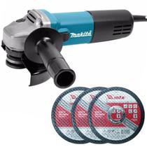 Esmerilhadeira Angular 5 POL 125 MM 840W 9558HNG MAKITA + 3 Discos de Corte