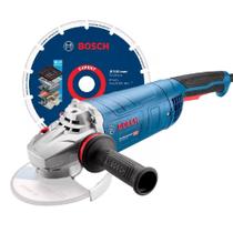 Esmerilhadeira Angular 7'' - 220V - GWS 28-180 Com Disco de Corte Diamantado - Bosch