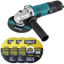 Esmerilhadeira Angular 950W Philco com 3 Discos de Corte 4.1/2 POL EVALD Esmerilhadeira Angular 950W Philco com 3 Discos de Corte 4.1/2 POL EVALD