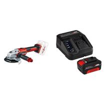 Esmerilhadeira Angular a Bateria Axxio - Brushless e 1 Kit Carregador Bivolt com Bateria 18v 4,0ah Vermelho/Preto