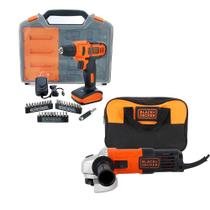 Esmerilhadeira Angular Black Decker 650w 1/2 Com 4 Discos/ Bolsa + Furadeira Parafusadeira Bateria 12V 3/8 Esmerilhadeira Angular Black Decker 650w 1/2 Com 4 Discos/ Bolsa + Furadeira Parafusadeira Bateria 12V 3/8