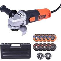 Esmerilhadeira Angular BlackDecker 4.1/2” 820W 220V com 12 Discos e Maleta G720K12 Esmerilhadeira Angular BlackDecker 4.1/2” 820W 220V com 12 Discos e Maleta G720K12