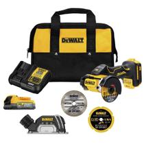 Esmerilhadeira angular DEWALT DCS438E1 20V MAX sem fio 7,5 cm com acessórios