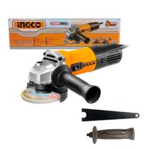 Esmerilhadeira Angular Ingco AG750289 750W 115mm 12000RPM Elétrica Corte Desbaste Lixamento Metais Concreto Alvenaria Punho Auxiliar Pedreiros Obras