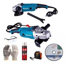 Esmerilhadeira Angular Lixadeira 2200W Makita 7 Polegada Kit Completo