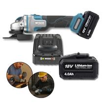 Esmerilhadeira Angular Wesco S/ Fio + 2 Baterias e Carregador 18V Lixadeira Profissional Ferro Metal Esmerilhadeira Angular Wesco S/ Fio + 2 Baterias e Carregador 18V Lixadeira Profissional Ferro Metal