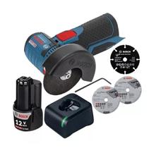 Esmerilhadeira Bosch Gws 12v-76 Bateria E Carregador bivolt Angular Esmerilhadeira Bosch Gws 12v-76 Bateria E Carregador bivolt Angular