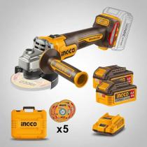 Esmerilhadeira Cagli261522-9 20v 900w 4.1/2 2x 4ah Ingco Esmerilhadeira Cagli261522-9 20v 900w 4.1/2 2x 4ah Ingco