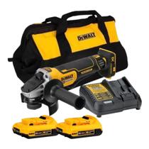 Esmerilhadeira dewalt dcg413b com 2 baterias e carregador + bolsa