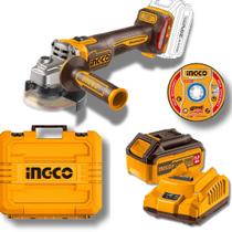 Esmerilhadeira Ingco Brushless 1200w 4.1/2" C/ 2 Bat 5.0ah Esmerilhadeira Ingco Brushless 1200w 4.1/2" C/ 2 Bat 5.0ah