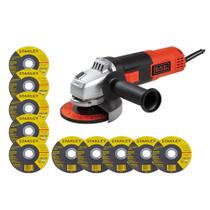 Esmerilhadeira Lixadeira 4.1/2 110v 650w Vem 10 Discos - Black-decker