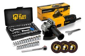 Esmerilhadeira Lixadeira 4.1/2 Profissional 220V Com Jogo 40 Peças e Disco de Corte