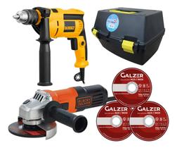 Esmerilhadeira Lixadeira 650w + Maleta Furadeira Dewalt 710w