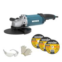 Esmerilhadeira Lixadeira Ang 7 2000w Ws4721 Wesco + discos Esmerilhadeira Lixadeira Ang 7 2000w Ws4721 Wesco + discos