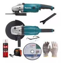 Esmerilhadeira Lixadeira Angular 2200W Makita 9 Polegada Kit Completo