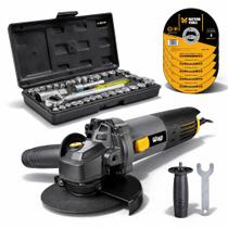 Esmerilhadeira Lixadeira Angular 4.1 2 Com Kit De Soquetes Catraca Reversível 40 Peças Esmerilhadeira Lixadeira Angular 4.1 2 Com Kit De Soquetes Catraca Reversível 40 Peças