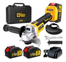 Esmerilhadeira Lixadeira Angular Com 2 Baterias 21v 4000mah 4.1/2 125mm Maleta The Black Tools
