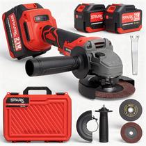 Esmerilhadeira Lixadeira Angular Profissional Brushless 2 Baterias 21V Spark Br 9800RPM Portátil Maleta Acessórios Bivolt