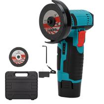 Esmerilhadeira Lixadeira Sem Fio Bivolt com Discos de Corte e Bateria 12V Recarregável com Maleta Portátil Organizadora