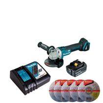 Esmerilhadeira Makita Dga504 + Bateria + Carregador + Discos Esmerilhadeira Makita Dga504 + Bateria + Carregador + Discos