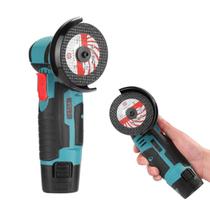 Esmerilhadeira Portatil Angular Serra Lixadeira Sem Fio Polimento Corte Ferro Ceramica Aço Madeira Multiuso Potente