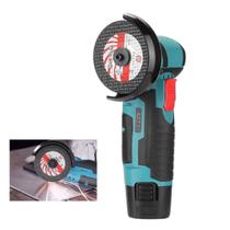 Esmerilhadeira Portatil Sem Fio Lixadeira Serra Angular Corte Polimento Aço Madeira Ferro Ceramica Potente Multiuso Cabo Ergonomico Resistente