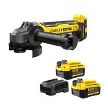Esmerilhadeira Stanley SBG700B 20V Max Potência e Segurança com 2 Baterias 4Ah e Carregador Bivolt Esmerilhadeira Stanley SBG700B 20V Max Potência e Segurança com 2 Baterias 4Ah e Carregador Bivolt