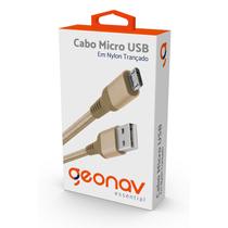 Esmigo cabo micro usb de nylon trancado golden - GEONAV