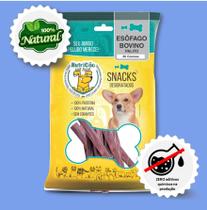 Esôfago Bovino Palito Natural 80 Gr Petisco para Cães, Desidratado para Cachorro - Mordedor para Pet