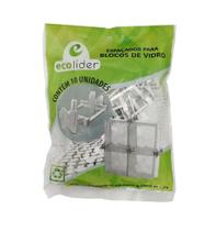 Espaçador Bloco Vidro Branco com 10 - Comprenet