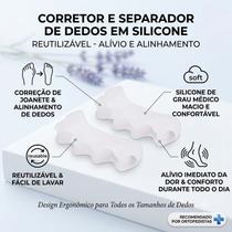 Espaçador De Dedos Silicone Ortopedico Para Yoga E Pilates Alinhamento E Postura Dos Pes Par Espaçador De Dedos Silicone Ortopedico Para Yoga E Pilates Alinhamento E Postura Dos Pes Par