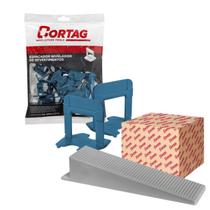 Espaçador nivelador 1,0mm eco (azul) pacote com 50 unidades + cunha nivelamento eco granel 500 peças Espaçador nivelador 1,0mm eco (azul) pacote com 50 unidades + cunha nivelamento eco granel 500 peças