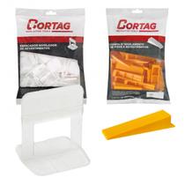 Espaçador Nivelador Porcelanato 1000 Un + 100 Cunhas Cortag