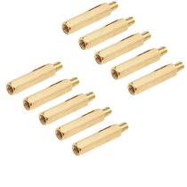 Espaçadores Hex Standoff M4 x 35mm + 6mm - Latão Dourado (10 Unidades)