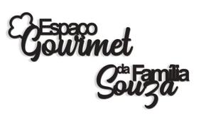 Espaço Gourmet Personalizado 65x33cm Lettering em Madeira Mdf Aplique de Parede - Império das Artes