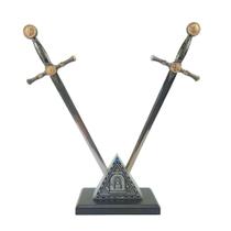 Espada Aço Inox Abridor De Carta Maçônica Suporte De Mesa Espada Aço Inox Abridor De Carta Maçônica Suporte De Mesa