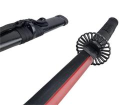 Espada Anime Katana Prato E Vermelho Bambu Led Cosplay Espada Anime Katana Prato E Vermelho Bambu Led Cosplay